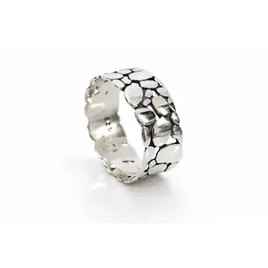 Sterling Silver Unisex Textured Ring, Thumb Ring, Pointer Ring